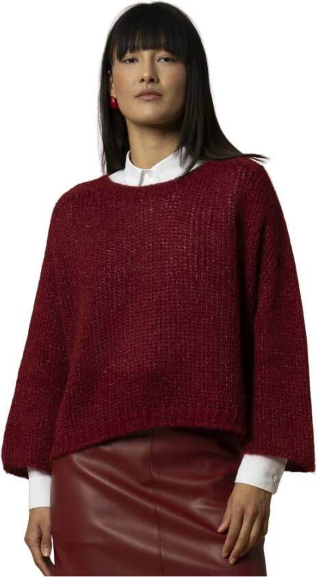 Kocca Wijdvallende Gebreide Trui met Ribboorden