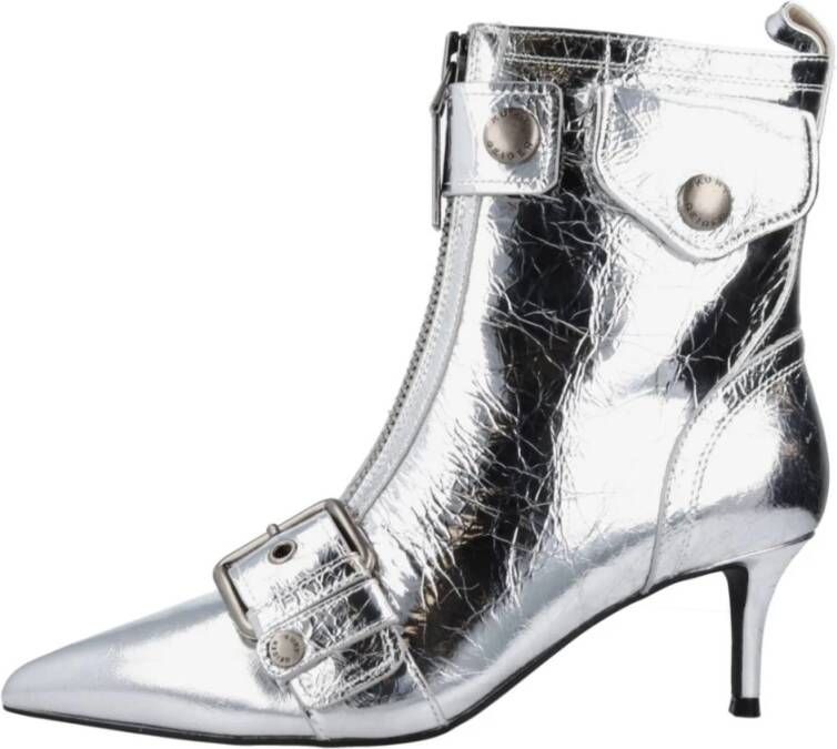 Kurt Geiger London Hackney Kitten Boot Enkellaarsjes Enkelboots met rits Dames Zilver