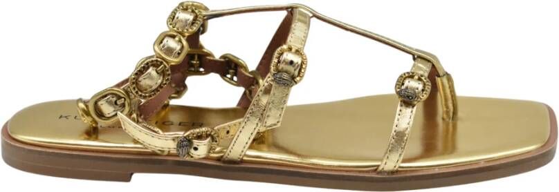 Kurt Geiger Gouden Gladiator Platte Sandalen
