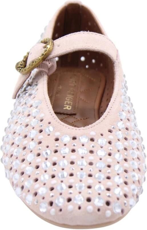 Kurt Geiger Mayfair suède ballerina's met parels en strass beige - Foto 3