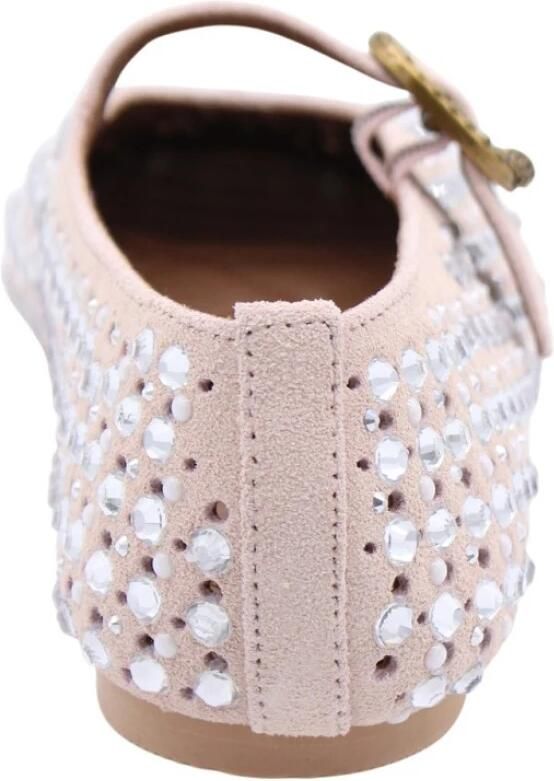 Kurt Geiger Mayfair suède ballerina's met parels en strass beige - Foto 4