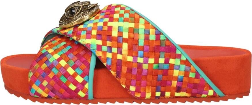 Kurt Geiger London Chelsea Cross Strap Slippers Dames Oranje - Foto 6