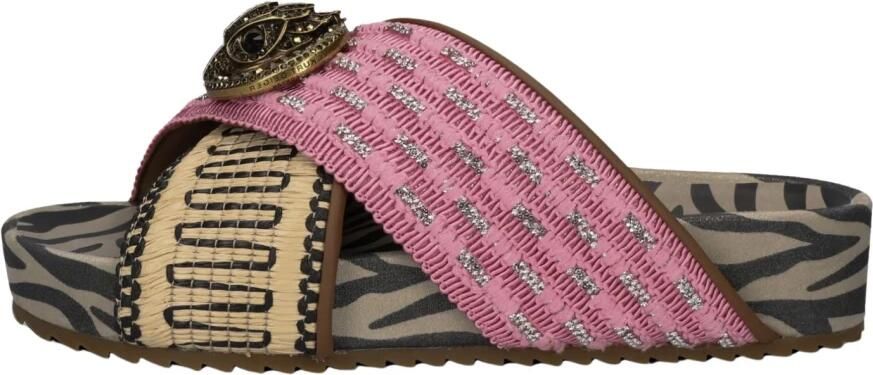 Kurt Geiger London Chelsea Cross Strap Slippers Dames Roze - Foto 6