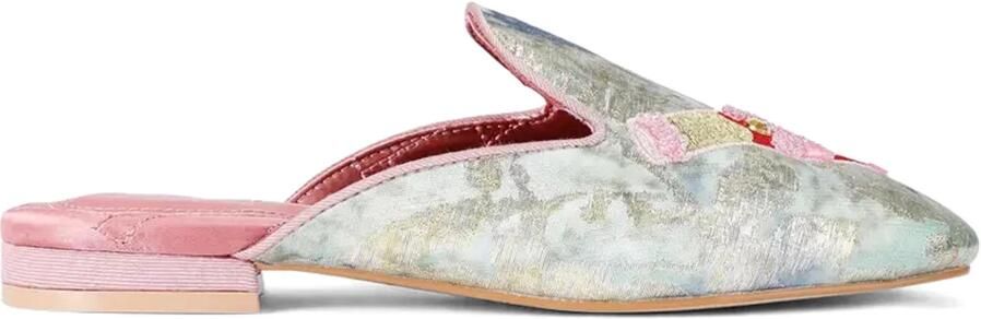 Kurt Geiger London Embroidered Slipper Instappers Dames Goudkleurig - Foto 9