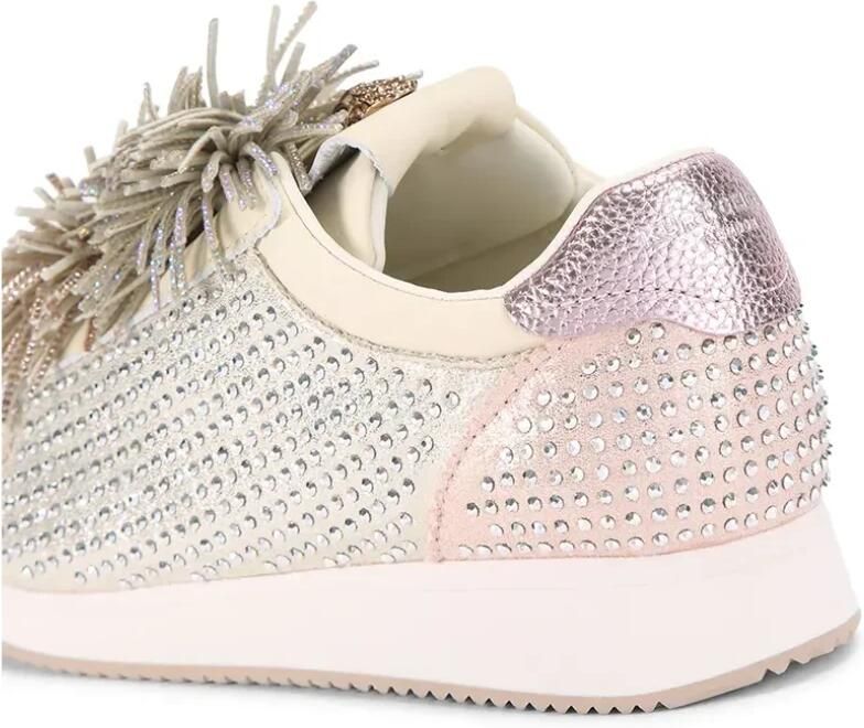 Kurt Geiger Islington Pom Pump leren slip-on sneakers met strass lichtroze - Foto 4