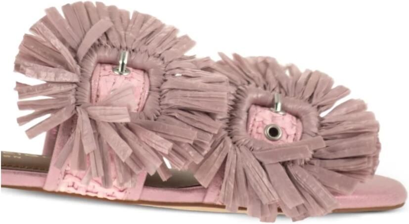 Kurt Geiger London Raffia Buckle Flat Sdl Slippers Dames Roze - Foto 5