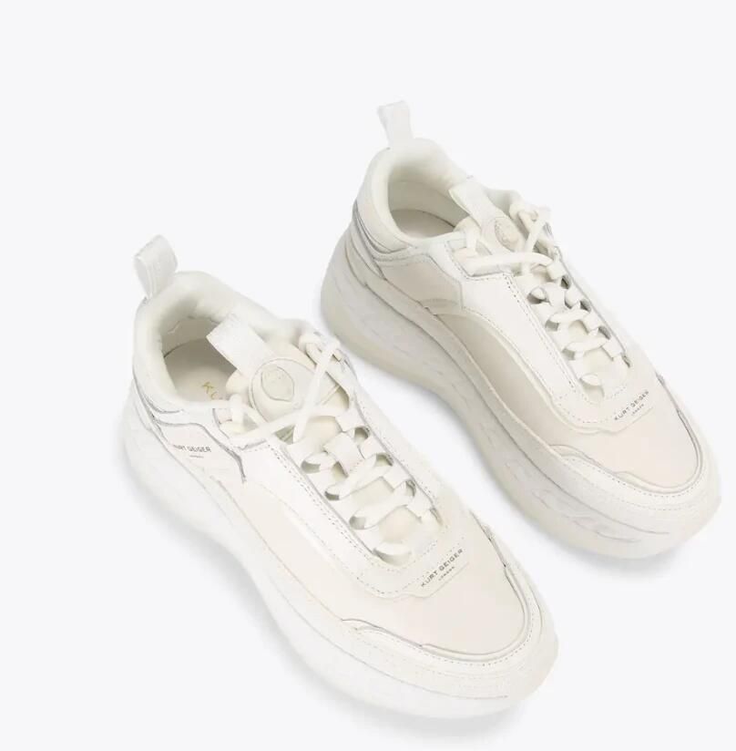 KURT GEIGER LONDON Lage Sneakers Dames Kensington Pump Sneaker Leer Wit - Foto 3