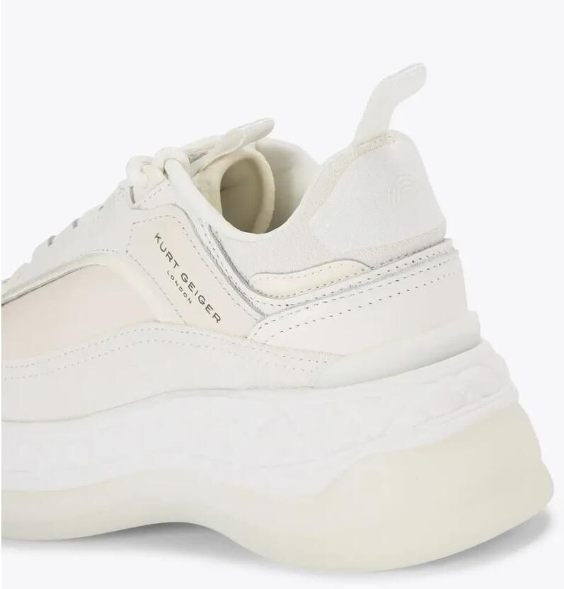 KURT GEIGER LONDON Lage Sneakers Dames Kensington Pump Sneaker Leer Wit - Foto 4