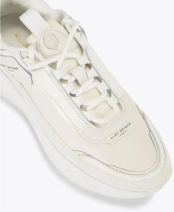 KURT GEIGER LONDON Lage Sneakers Dames Kensington Pump Sneaker Leer Wit - Foto 5
