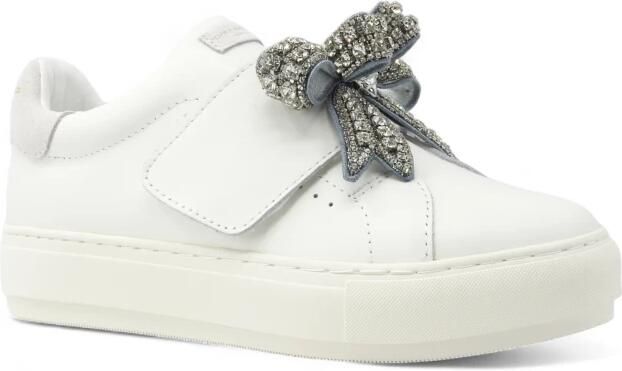 Kurt Geiger Laney Bow sneaker van leer met strass