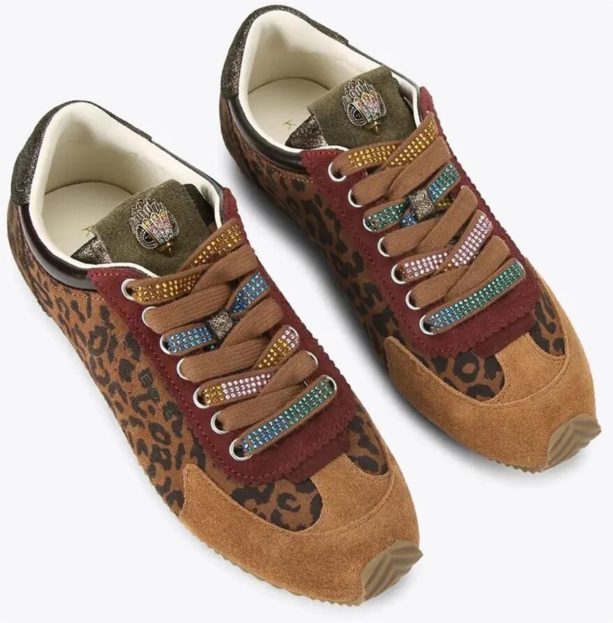 Kurt Geiger Luipaardprint Suède Sneakers met Kristallen