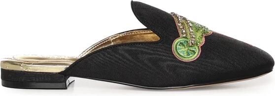 Kurt Geiger London Embroidedered Slipper Instappers Dames Zwart