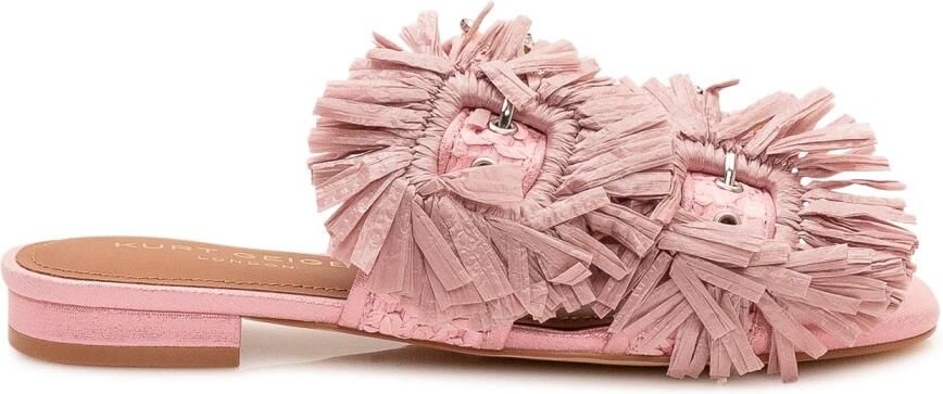 Kurt Geiger Raffia Buckle Flat Sandal