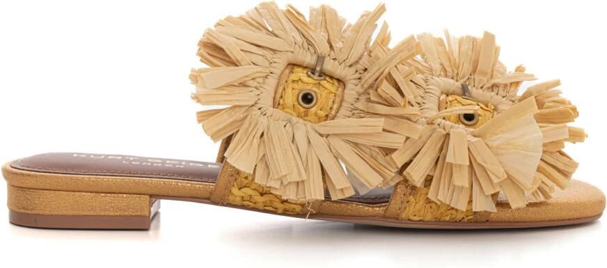 Kurt Geiger Raffia Gesp Platte Sandalen