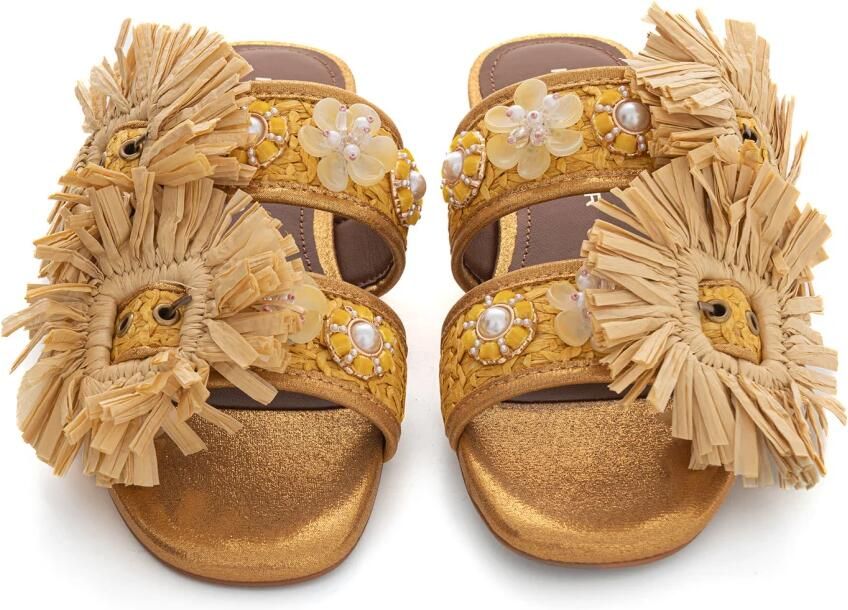 Kurt Geiger Raffia Gesp Platte Sandalen - Foto 4