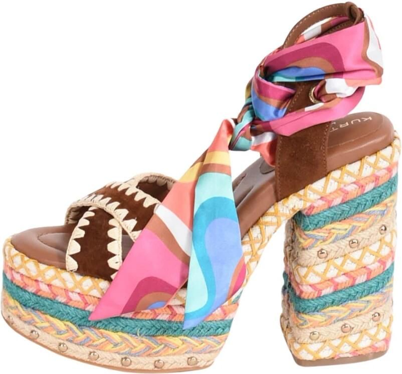 Kurt Geiger Regenboog Sjaal Plateau Sandalen - Foto 4