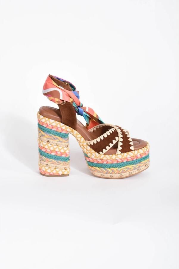 Kurt Geiger Regenboog Sjaal Plateau Sandalen