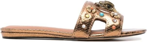 Kurt Geiger Sandalen met adelaarskop en bloemenapplicaties