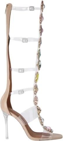 Kurt Geiger Sandalen met hoge hak en kooi met kristallen