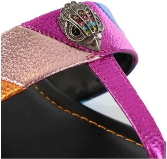 Kurt Geiger Kensington slipper van kalfsleer met metallic finish - Foto 2