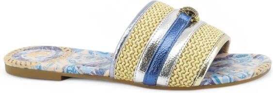 Kurt Geiger Canvas Printed Sandalen in Beige Zilver - Foto 8