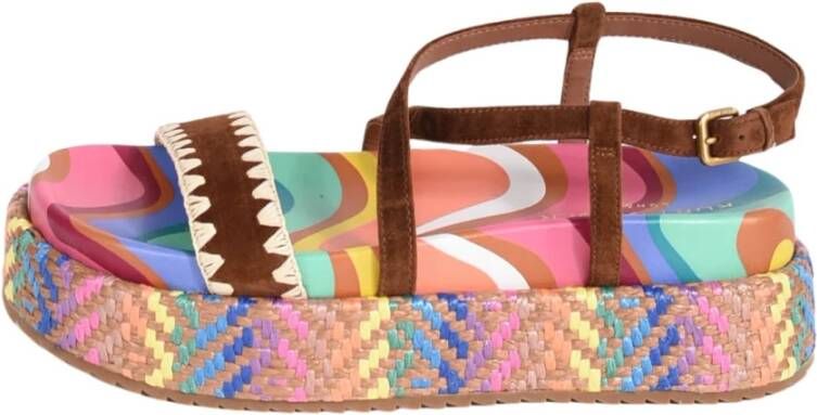 Kurt Geiger Regenboog Golf Suède Plateau Sandalen