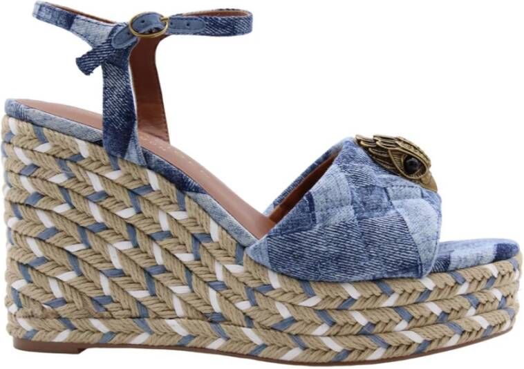 Kurt Geiger Stijlvolle Jaxi Sleehak Sandalen Blue Dames