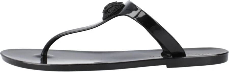 Kurt Geiger Stijlvolle T-Bar Flip Flops voor vrouwen Black Dames