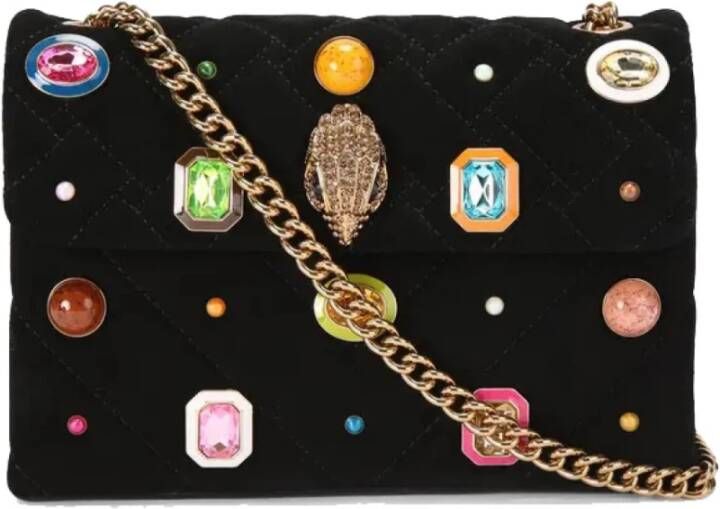 Kurt Geiger Zwarte Suède Schoudertas met Adelaar