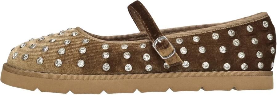 La Carrie Velvet Rhinestone Ballet Flat