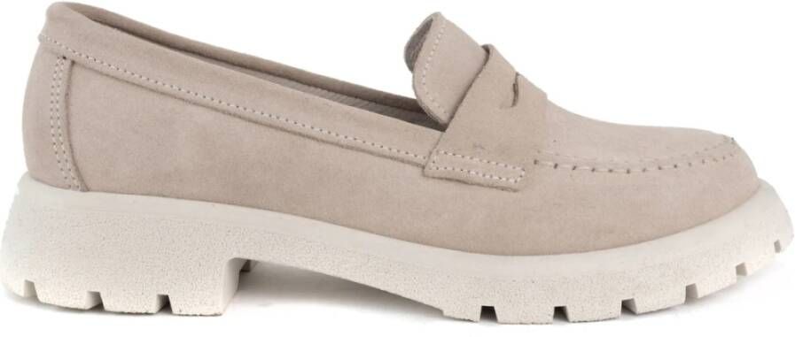 La Conte Beige Gesloten Loafers voor Vrouwen