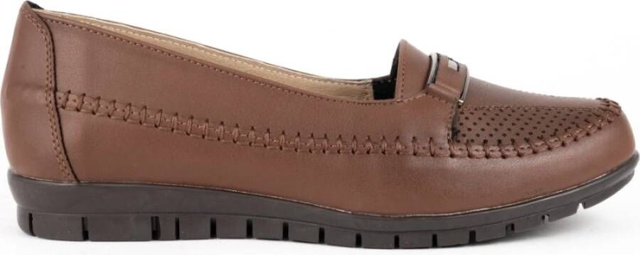 La Conte Bruine Gesloten Loafers voor Vrouwen