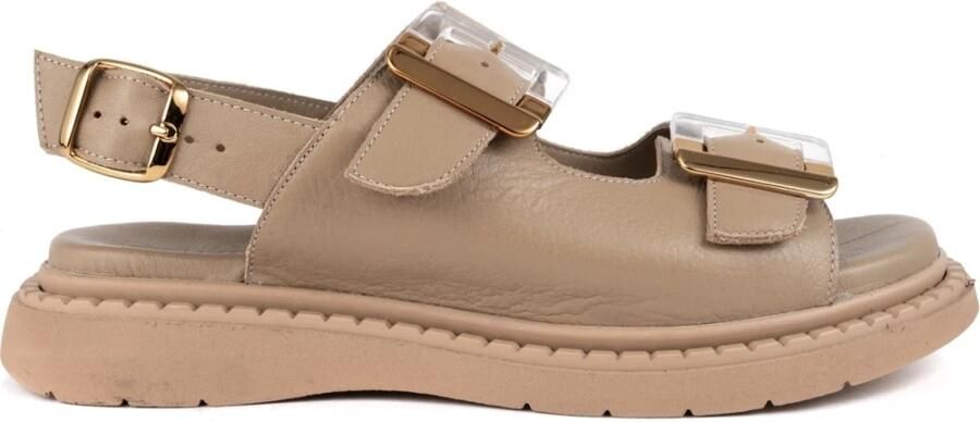 La Conte Beige Platte Casual Sandalen Vrouwen