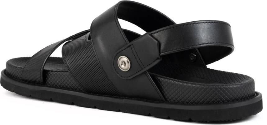 La Conte Zwarte Casual Platte Sandalen voor Mannen