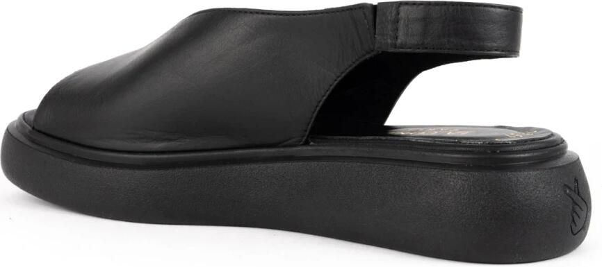 La Conte Zwarte Platte Open Sandalen Vrouwen - Foto 2