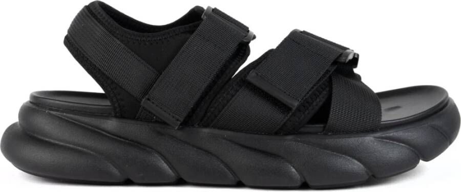La Conte Zwarte Casual Platte Sandalen voor Mannen