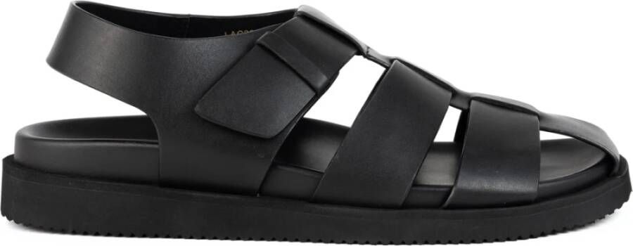 La Conte Zwarte Casual Platte Sandalen voor Mannen
