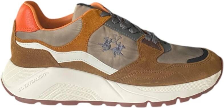 LA MARTINA Sneaker van suède en nylon in bruin Brown Heren
