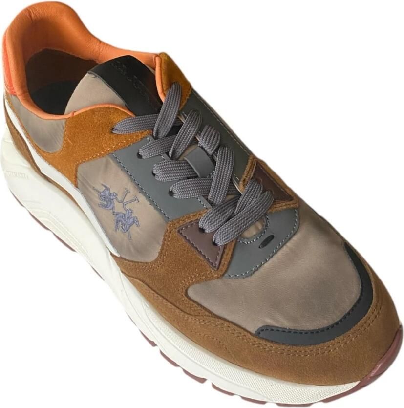 LA MARTINA Sneaker van suède en nylon in bruin Brown Heren - Foto 2