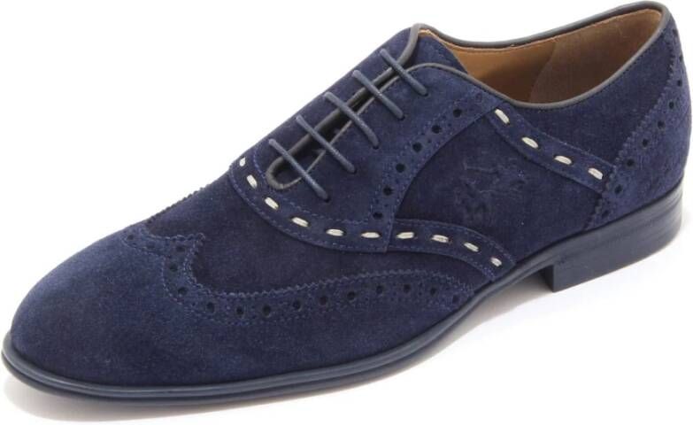 La Martina Navy Suede Veterschoenen