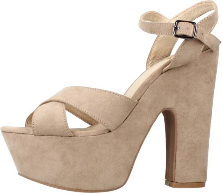 la strada High Heel Sandals Beige Dames