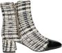 La strada Tweed enkellaarsje in ecru zwart Multicolor Dames - Thumbnail 1