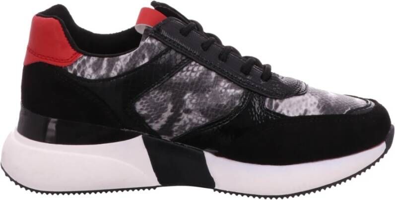 La Strada Zwarte Dames Sneaker met vetersluiting