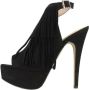 La strada Zwarte Franje Hoge Hak Sandalen Black Dames - Thumbnail 2