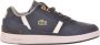 Lacoste T-Clip leren sneakers donkerblauw wit - Thumbnail 2