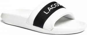 Lacoste Croco Slide Dames Textiel White Navy