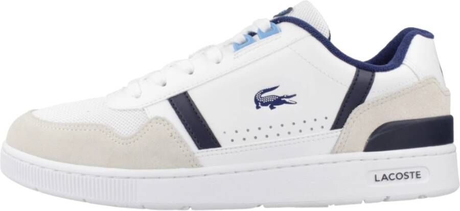 Lacoste Contrasterende Leren Sneakers White Heren