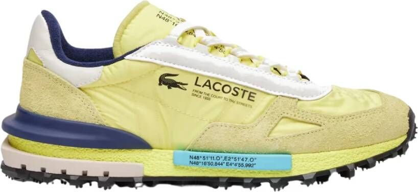 Lacoste Elite Active Textile LT Grn & Nvy Sneakers Geel Heren