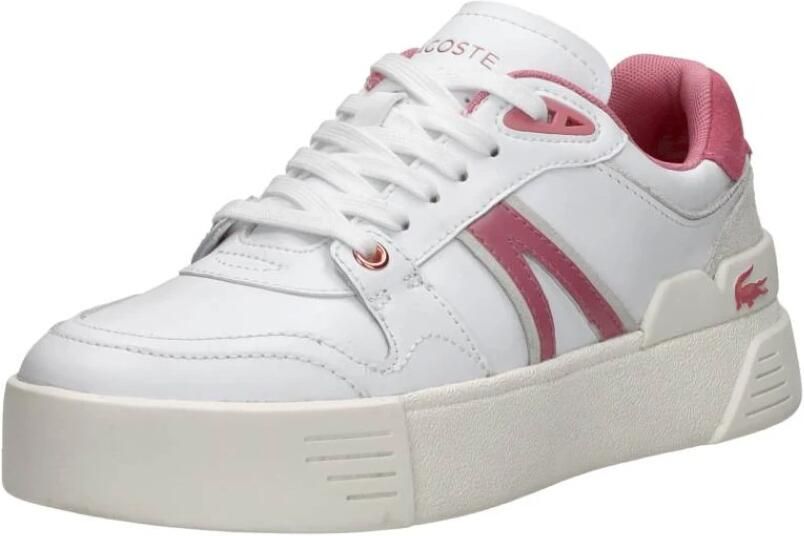 Lacoste Logo Sneaker Mat Leer Zijlabel In reliëf Vetersluiting White Dames - Foto 3
