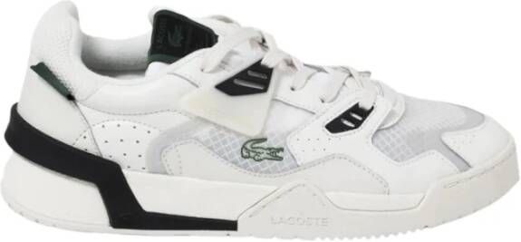 Lacoste Leren en stoffen sneakers Wit Heren